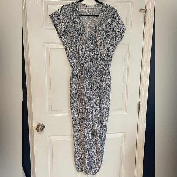 First Love Pants - First Love By Lovelyn Jumpsuit Slate Blue and White